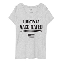 Cargar imagen en el visor de la galería, I identify as Vaccinated Women’s recycled v-neck t-shirt
